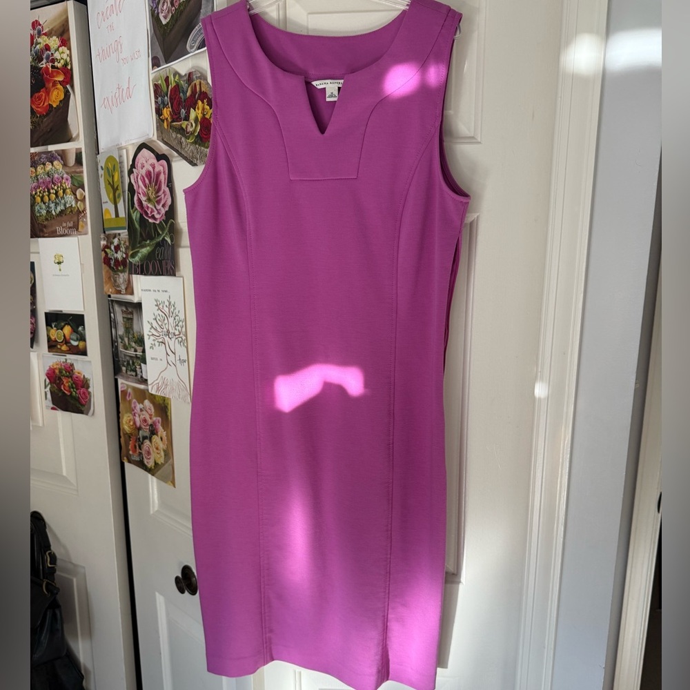 Elegant deep pink ponte fabric Women's Dress